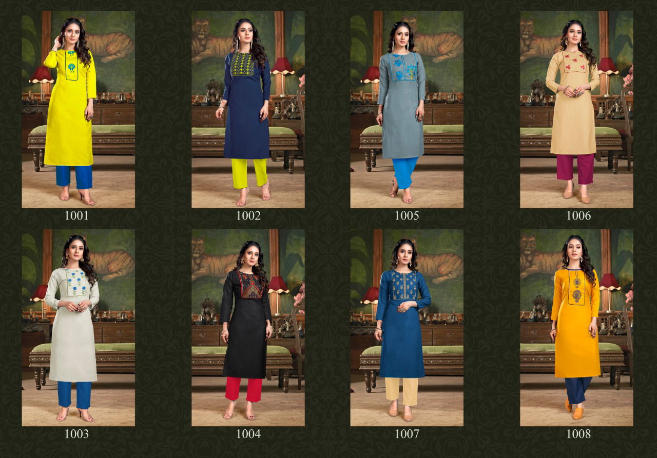 Nitisha Gangour latest fancy Designer regular wear Cotton Embroidery Kurti With Bottom Collection
